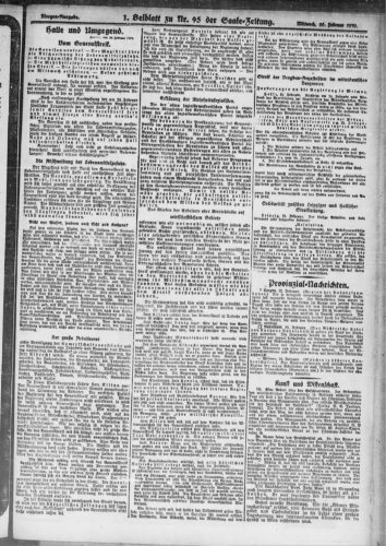 26.2.1919 Vom Generalstreik (Saalezeitung)